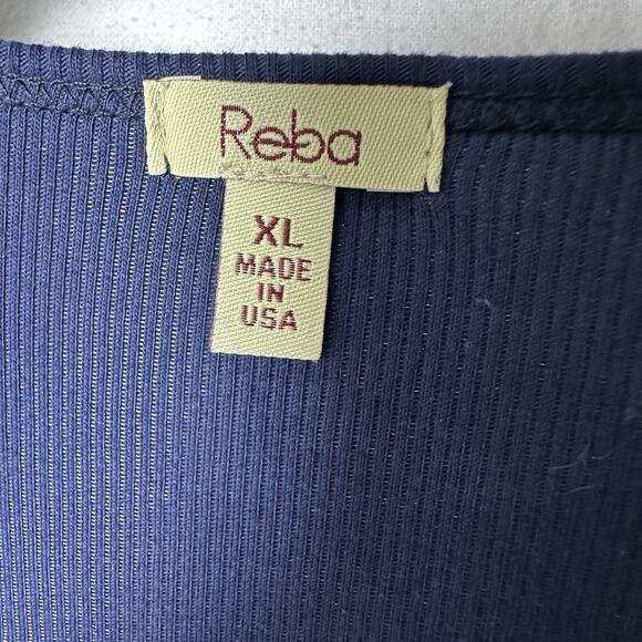 Reba Navy Rhinestone Studded Ribbed Stretch Western Cowgirl Glam Shirt XL NWT - Picture 5 of 10